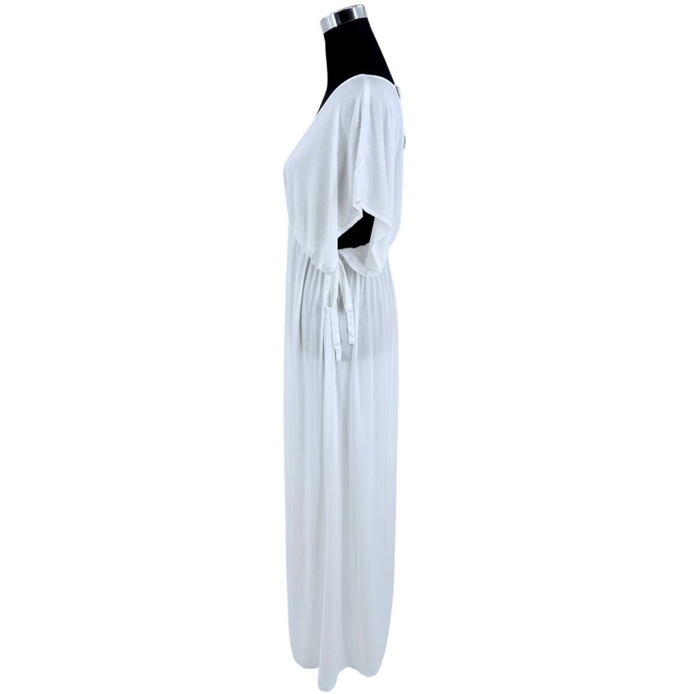 ASOS Maternity White V-Neck Maxi Dress Butterfly Sleeve Empire Waist Boho - Picture 9 of 16